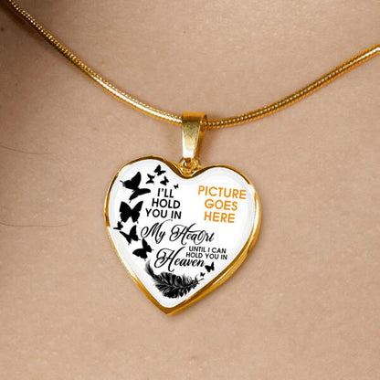 Personalized Memorial Heart Necklace I Will Hold In My Heart For Mom Dad Grandma Daughter Son Someone Custom Memorial Gift M81