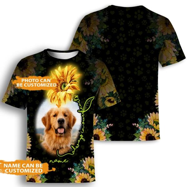 Personalized Memorial Shirt Always In Our Hearts Sunflowers For Pet Custom Memorial Gift M304