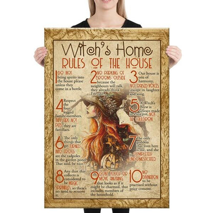 Witch Portrait Canvas For Witch's Home Rules Of The House Portrait Canvas 32x48" Yellow W06