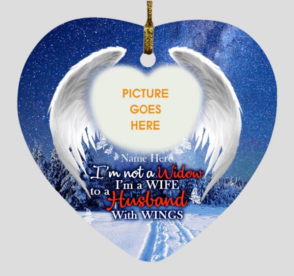 Custom Christmas Memorial Ornament For Loss Of Husband I'm Not A Widow Memorial Ornament Blue M325