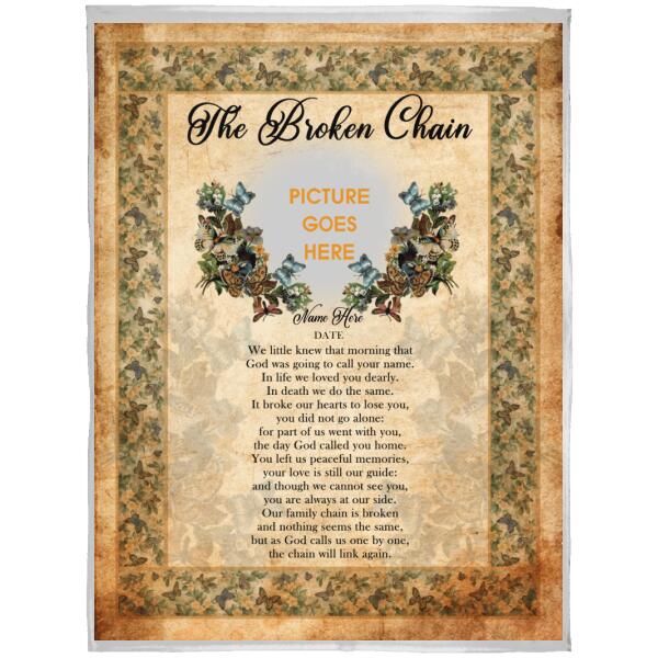 Custom Memorial Blanket With Pictures For Loss Of Dad Mom Someone The Broken Chain Blanket Yellow M327