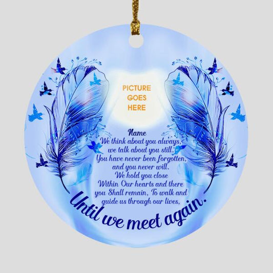 Custom Christmas Memorial Ornament For Loss Of SomeoneWe Think About You Memorial Ornament Blue M326