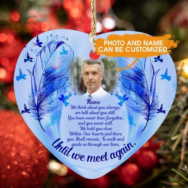 Custom Christmas Memorial Ornament For Loss Of SomeoneWe Think About You Memorial Ornament Blue M326