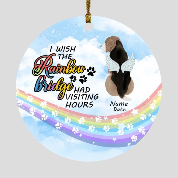 Custom Christmas Memorial Ornament For Loss Of Pet I Wish The Rainbow Bridge Pet Memorial Ornament Blue M301