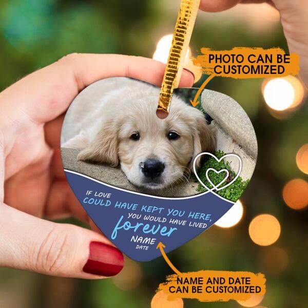 Custom Christmas Memorial Ornament For Loss Of Pet If Love Could Have Kept You Here Pet Memorial Ornament Blue M303