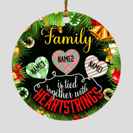 Personalized Family Christmas Ornament Family Is Tied Together With Heartstrings For Family Custom Family Gift F014