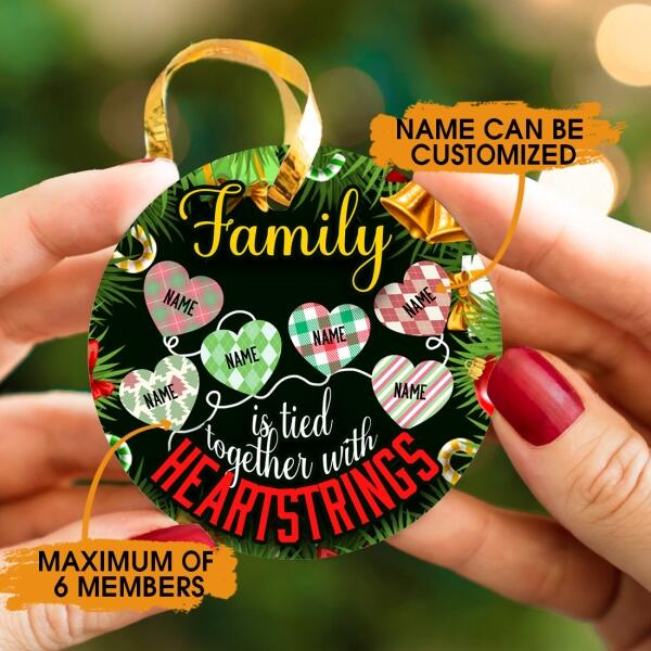 Personalized Family Christmas Ornament Family Is Tied Together With Heartstrings For Family Custom Family Gift F014