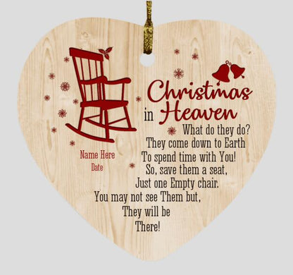 Custom Christmas Memorial Ornament For Loss Of Mom Dad Christmas In Heaven Memorial Ornament Yellow M320