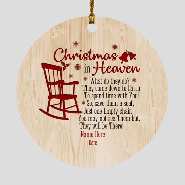 Custom Christmas Memorial Ornament For Loss Of Mom Dad Christmas In Heaven Memorial Ornament Yellow M320