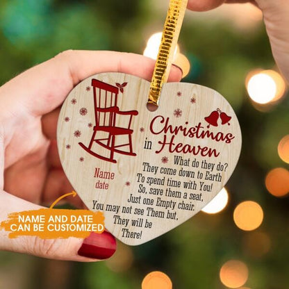 Custom Christmas Memorial Ornament For Loss Of Mom Dad Christmas In Heaven Memorial Ornament Yellow M320