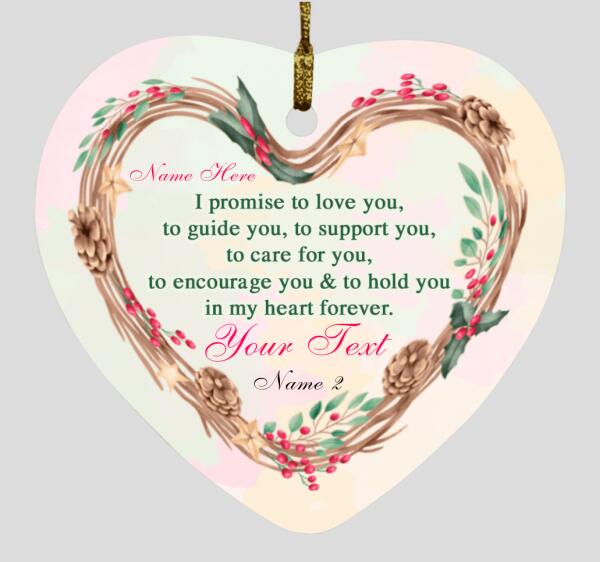 Personalized Family Christmas Ornament I Promise To Love You For Family Custom Family Gif F16