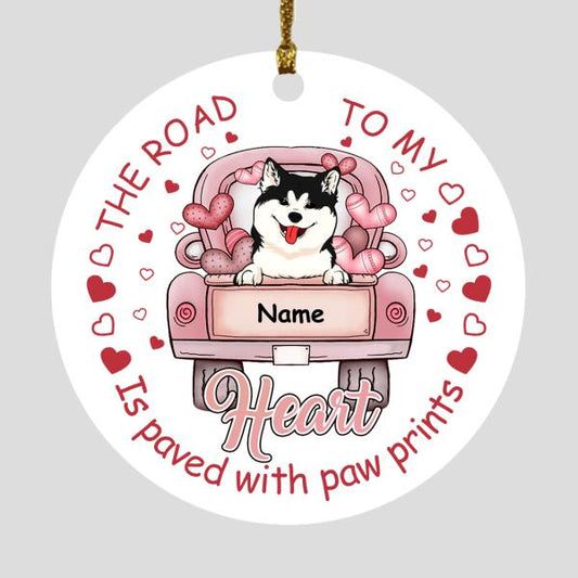 Custom Christmas Dog Ornament For Pet Lovers The Road To My Heart Dog Ornament White D15