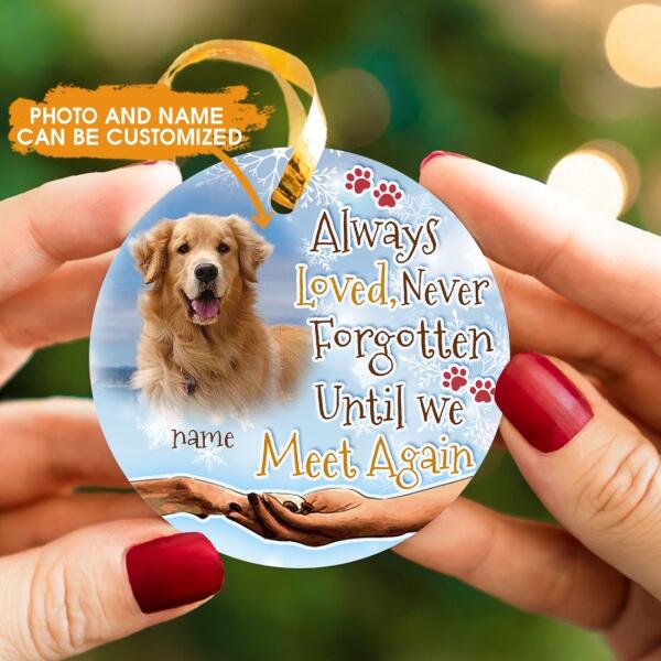 Custom Christmas Memorial Ornament For Pet Lovers Always Loved Never Forgotten Dog Ornament Blue M342