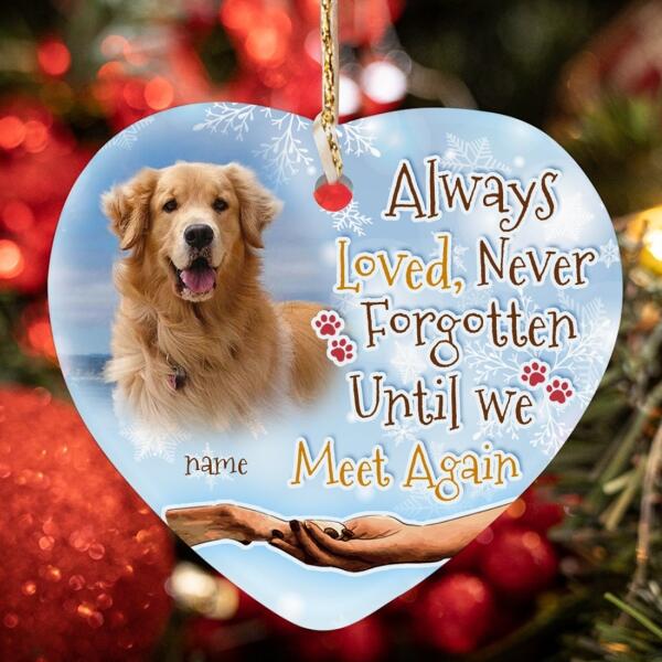 Custom Christmas Memorial Ornament For Pet Lovers Always Loved Never Forgotten Dog Ornament Blue M342