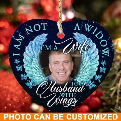 Custom Christmas Memorial Ornament For Loss Of Husband I Am Not A Widow Ornament Black M339