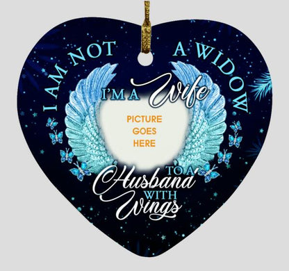 Custom Christmas Memorial Ornament For Loss Of Husband I Am Not A Widow Ornament Black M339