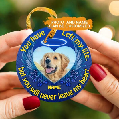 Custom Christmas Memorial Ornament For Pet Lovers You Have Left My Life Dog Ornament Blue M344