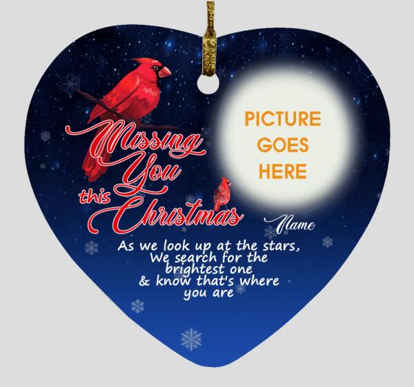 Custom Christmas Memorial Ornament For Loss Of Mom Dad Someone Missing You This Christmas Ornament Blue M346