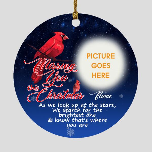 Custom Christmas Memorial Ornament For Loss Of Mom Dad Someone Missing You This Christmas Ornament Blue M346