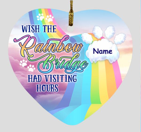 Custom Pet Memorial Ornament For Pet Lovers Wish The Rainbow Bridge Christmas Ornament Pink M345