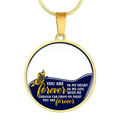 Personalized Memorial Circle Necklace You Are Forever In My Heart For Mom Dad Grandma Daughter Son Custom Memorial Gift M350