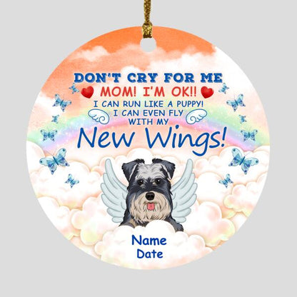 Custom Pet Memorial Ornament For Pet Lovers As Long Dont Cry For Me Mom Christmas Ornament Orange M348