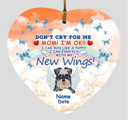 Custom Pet Memorial Ornament For Pet Lovers As Long Dont Cry For Me Mom Christmas Ornament Orange M348