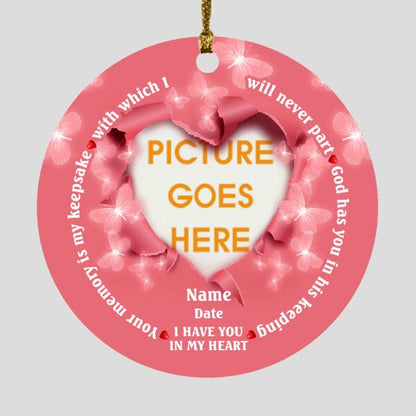 Custom Memorial Ornament For Loss Of Mom Dad Someone I Have You In My Heart Memories Christmas Ornament Red M353