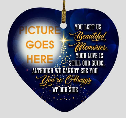 Custom Memorial Ornament For Loss Of Mom Dad Someone You Left Us Memories Christmas Ornament Blue M357