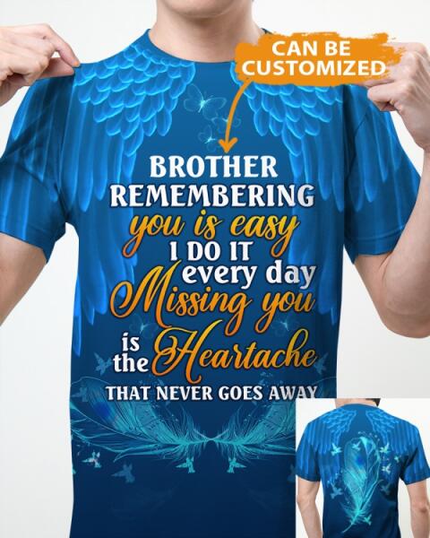 Personalized Memorial Shirt Remembering You Is Easy For Mom, Dad, Grandpa, Son, Daughter Custom Memorial Gift M361A