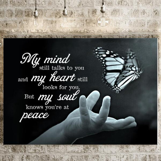 Memorial Landscape Canvas My Mind Still Talks To You Butterfly For Loss Of Dad Mom Custom Memorial Gift M357