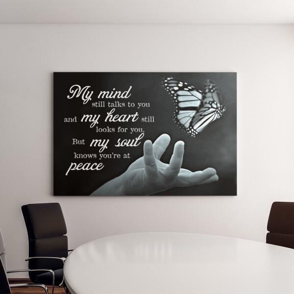 Memorial Landscape Canvas My Mind Still Talks To You Butterfly For Loss Of Dad Mom Custom Memorial Gift M357