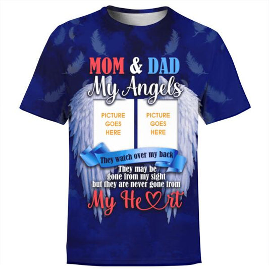 Personalized Memorial Shirt My Angels They Watch Over My Back For Mom And Dad Custom Memorial Gift M373