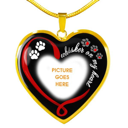 Personalized Pet Memorial Heart Necklace Whisker On My Heart For Pet Custom Memorial Gift M190
