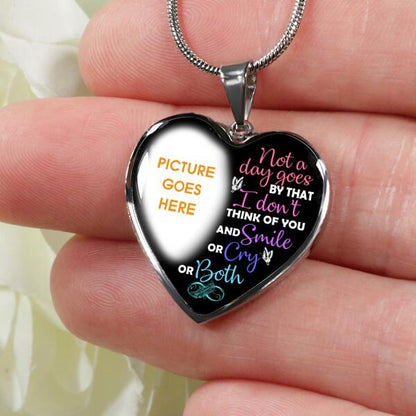 Personalized Memorial Heart Necklace Not A Day Goes By or Mom Dad Grandma Daughter Son Custom Memorial Gift M289