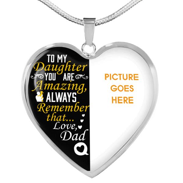 Personalized Daughter Heart Necklace To My Daughter You Are Amazing For Daughter Custom Family Gift F10