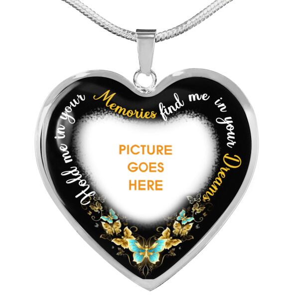 Personalized Memorial Heart Necklace Hold Me In Your Memories For Mom Dad Grandma Daughter Son Custom Memorial Gift M295