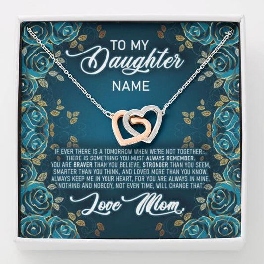 Personalized Daughter Interlocking Heart Necklace Message Card To My Daughter For Daughter Custom Family Gift F20