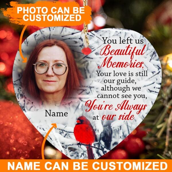 Custom Memorial Ornament For Lost Loved One Beautiful Memories Christmas Ornament White M388