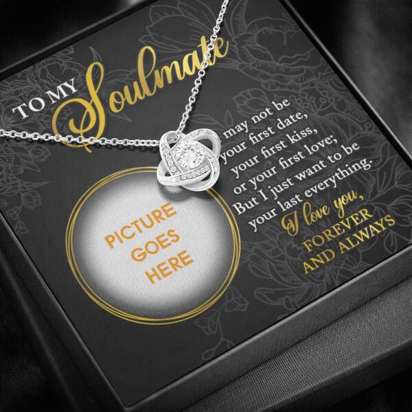 Personalized Love Knot Necklace Message Card Girlfriend To My Soulmate Gift For Wife Custom Family Gift F29