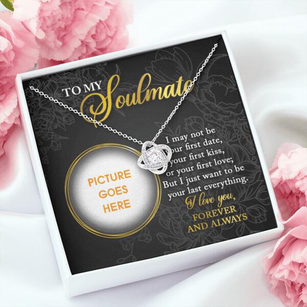 Personalized Love Knot Necklace Message Card Girlfriend To My Soulmate Gift For Wife Custom Family Gift F29