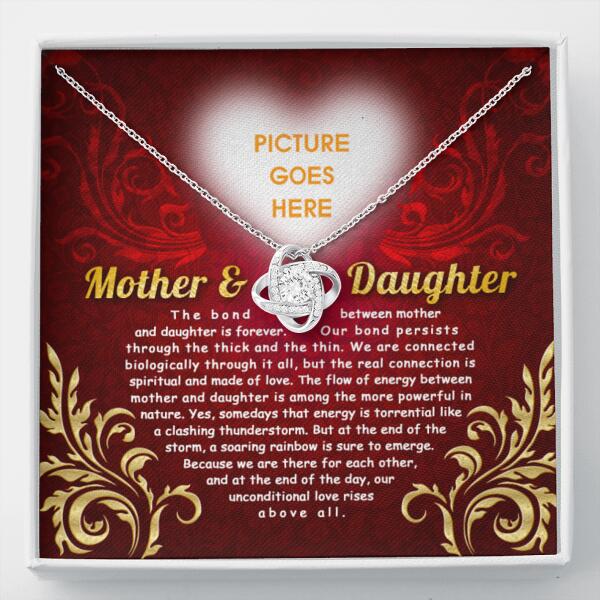 Personalized Love Knot Necklace Message Card Mother And Daughter Gift For Mom Custom Family Gift F30