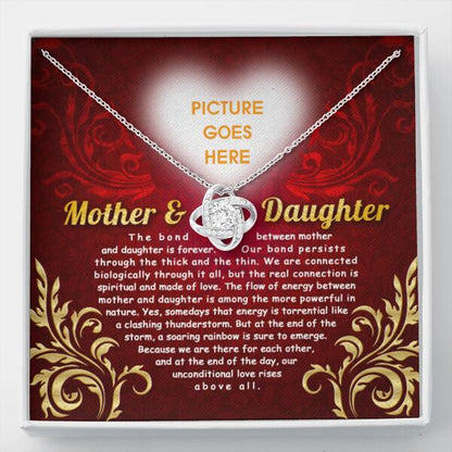 Personalized Love Knot Necklace Message Card Mother And Daughter Gift For Mom Custom Family Gift F30