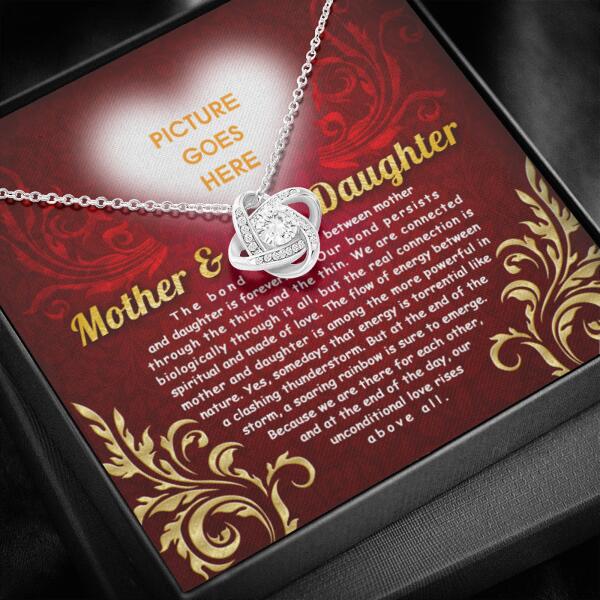 Personalized Love Knot Necklace Message Card Mother And Daughter Gift For Mom Custom Family Gift F30