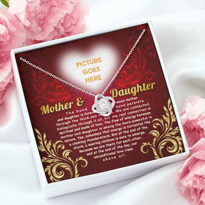 Personalized Love Knot Necklace Message Card Mother And Daughter Gift For Mom Custom Family Gift F30
