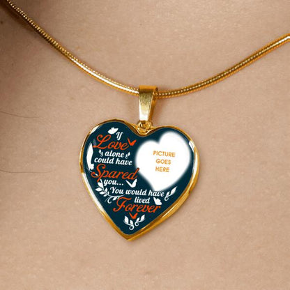 Personalized Memorial Heart Necklace If Love Alone For Mom Dad Grandma Daughter Son Custom Memorial Gift M392