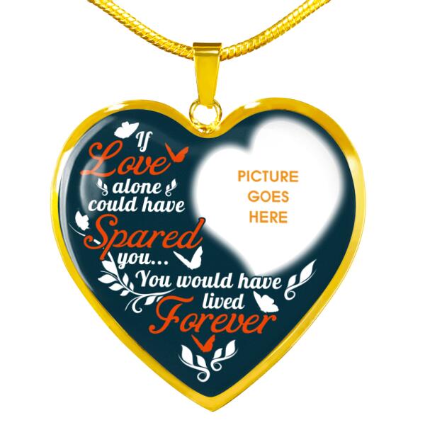 Personalized Memorial Heart Necklace If Love Alone For Mom Dad Grandma Daughter Son Custom Memorial Gift M392