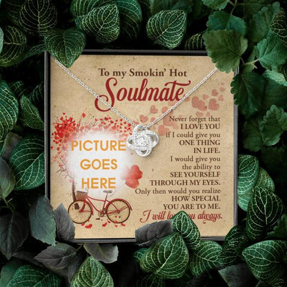 Personalized Love Knot Necklace Message Card To My Smokin Hot Soulmate Gift For Wife Custom Family Gift F31