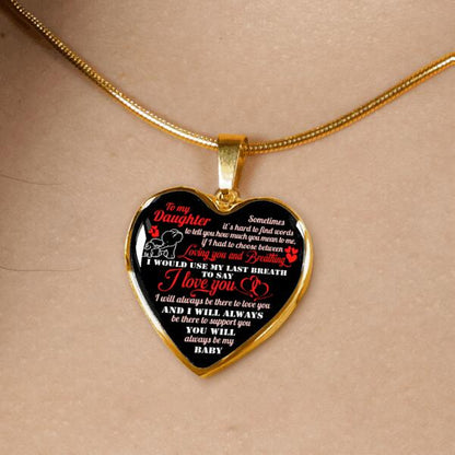 Personalized Family Daughter Heart Necklace Sometimes It Head To Find Words For Daughter Custom Family Gift F32