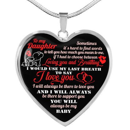 Personalized Family Daughter Heart Necklace Sometimes It Head To Find Words For Daughter Custom Family Gift F32